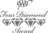 The image shows a logo for the "AAA Four Diamond Award," featuring stylized text and four diamond shapes below it.